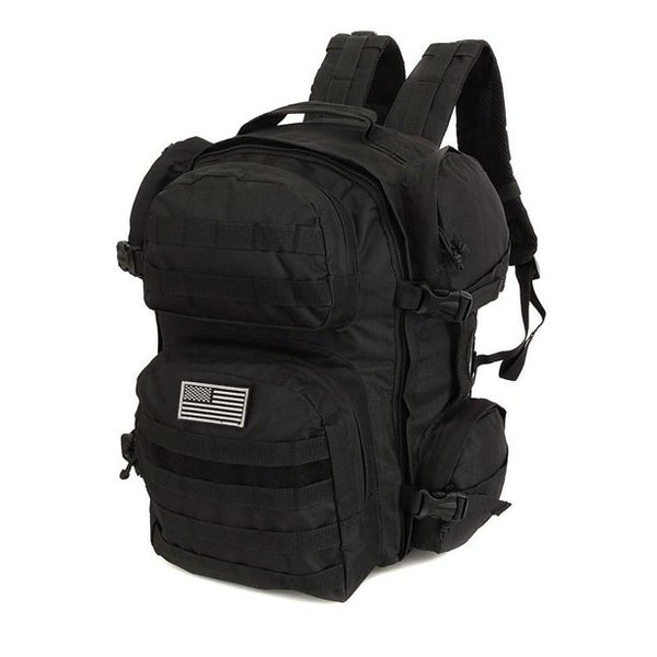 black hiking backpack front 18 inches