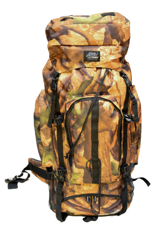 woodland camp mountain backpack, front