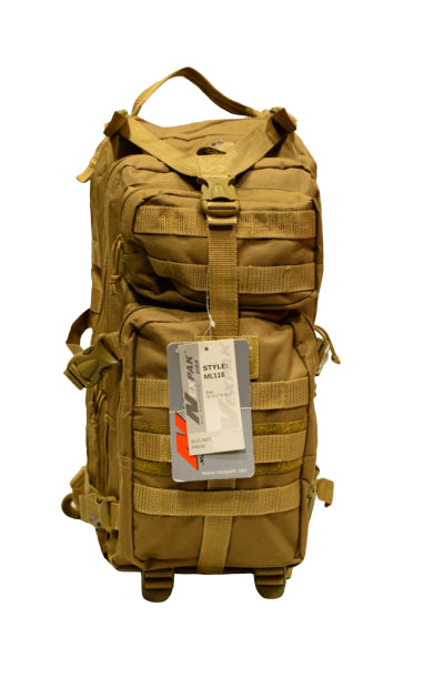 tan medium day backpack, front
