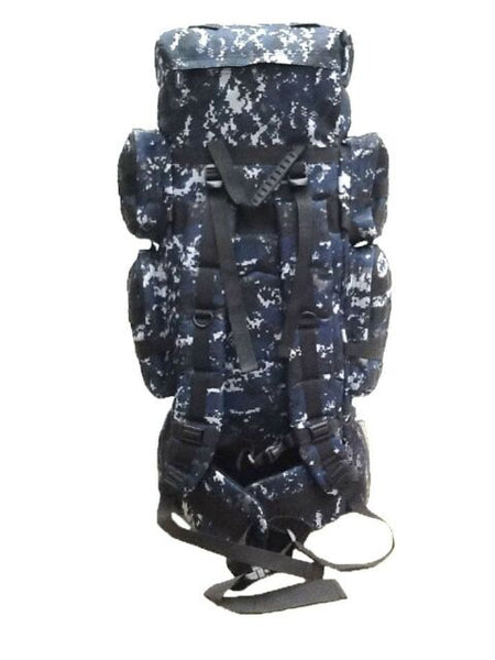 navy camo hiking backpack back 34 inches
