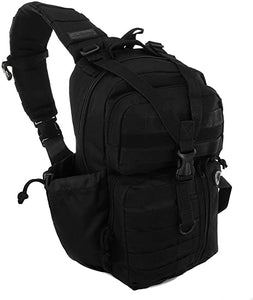 black sling backpack front 18 inches